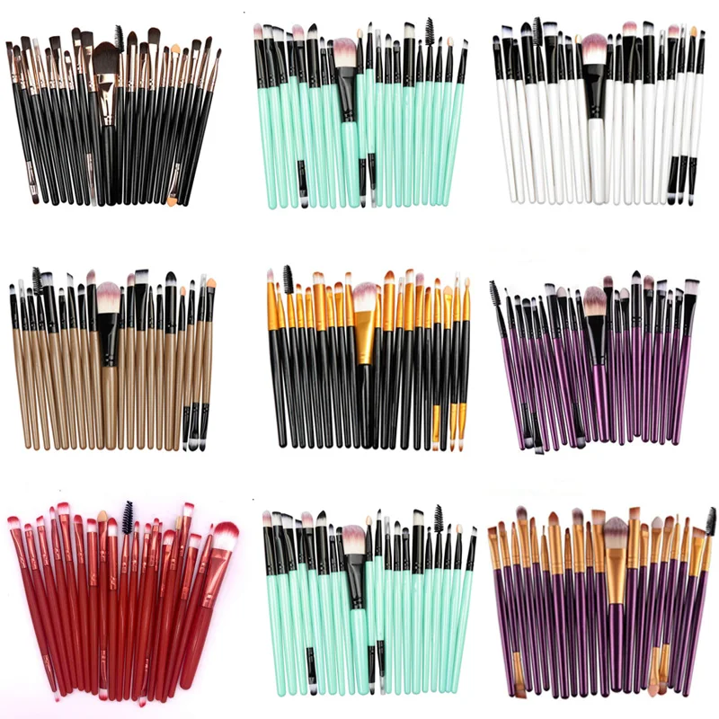 20 шт./лот набор кистей для макияжа косметическая пудра тени век основа подводка