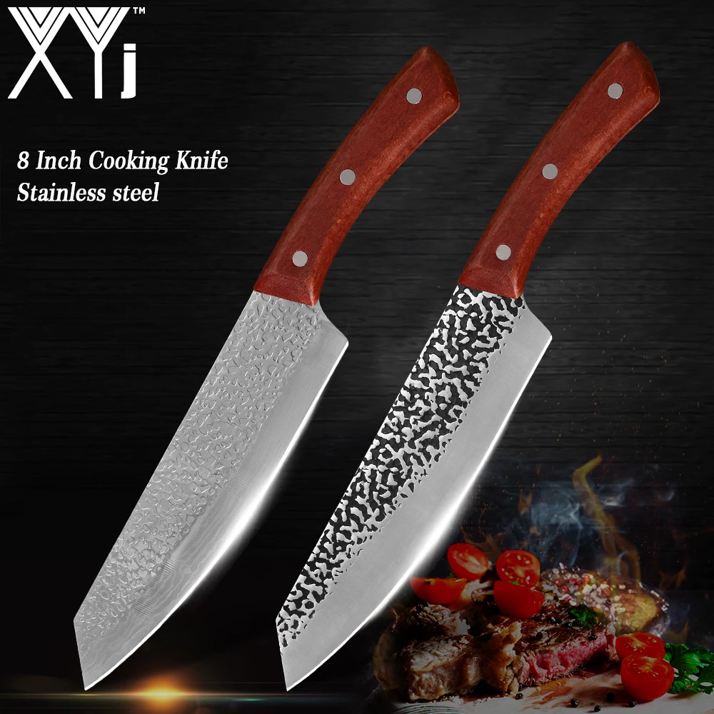 Кованый нож XYj Kiritsuke шеф повар 8 дюймов накири ручной работы инструмент для охоты