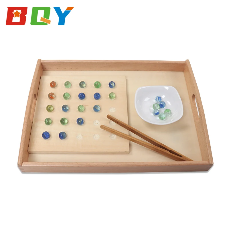 BQY малыши Монтессори яйцо клип Marbles игры материалы деревянные игрушки ежедневный