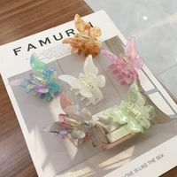 acetate resin hair claw sweet fairy butterfly hairpin clip gradient tie dye colored styling tools barrettes for women girls