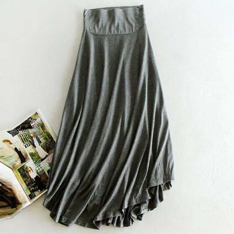 2019 летнее Новое Макси платье свободные женские юбки модал юбка с оборками