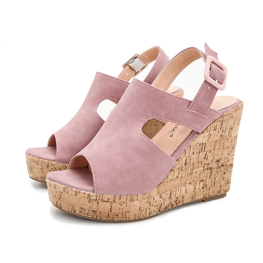 Женские босоножки на высокой танкетке Летняя обувь 2020 года Новые женские