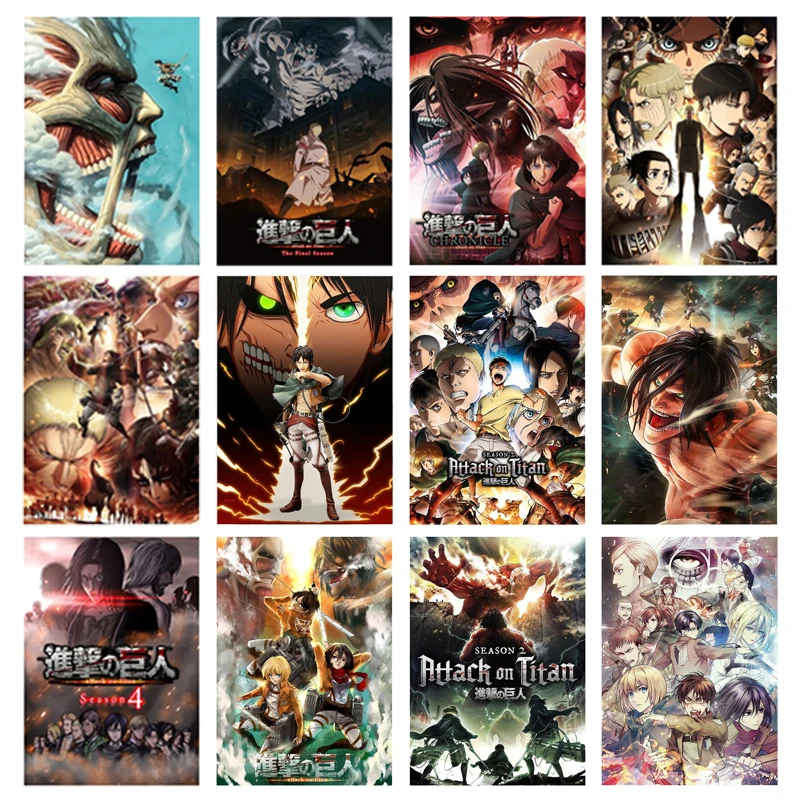 Картина на холсте из японского аниме атака Титанов художественные постеры и
