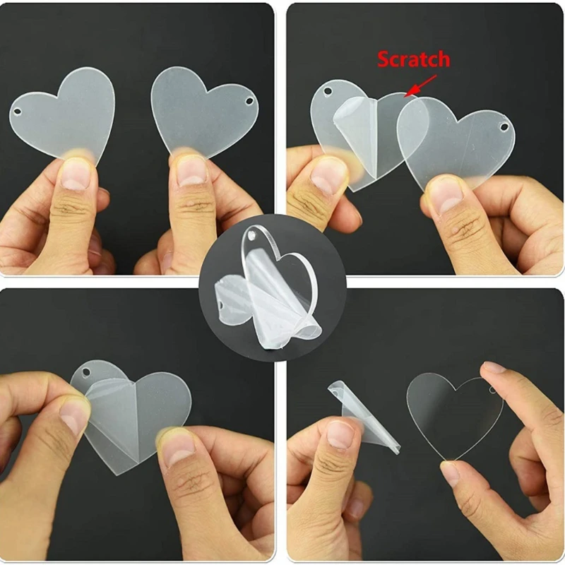 

Acrylic Keychain Blanks Decoration Crafts Including Heart-shaped Acrylic Blanks Keychain for DIY Keychain and Tags