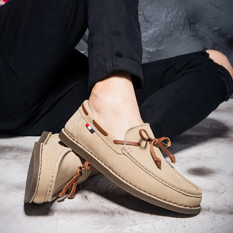 

SONDR men boat shoes suede leather slip-on moccasins loose comfy male casual shoes breathable drive flats walk loafers shoes