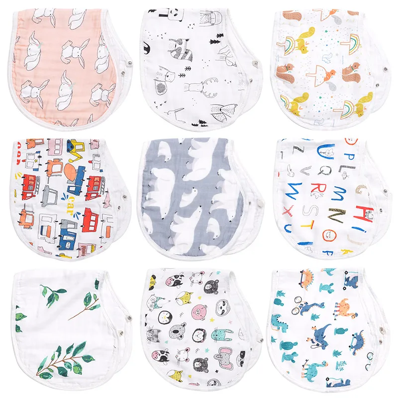 Baby Feeding Burp Cloths Bamboo Cotton Bibs Fashionable Breastplate Anti Drooling Saliva Towel Scarf Cute Accessories | Детская одежда