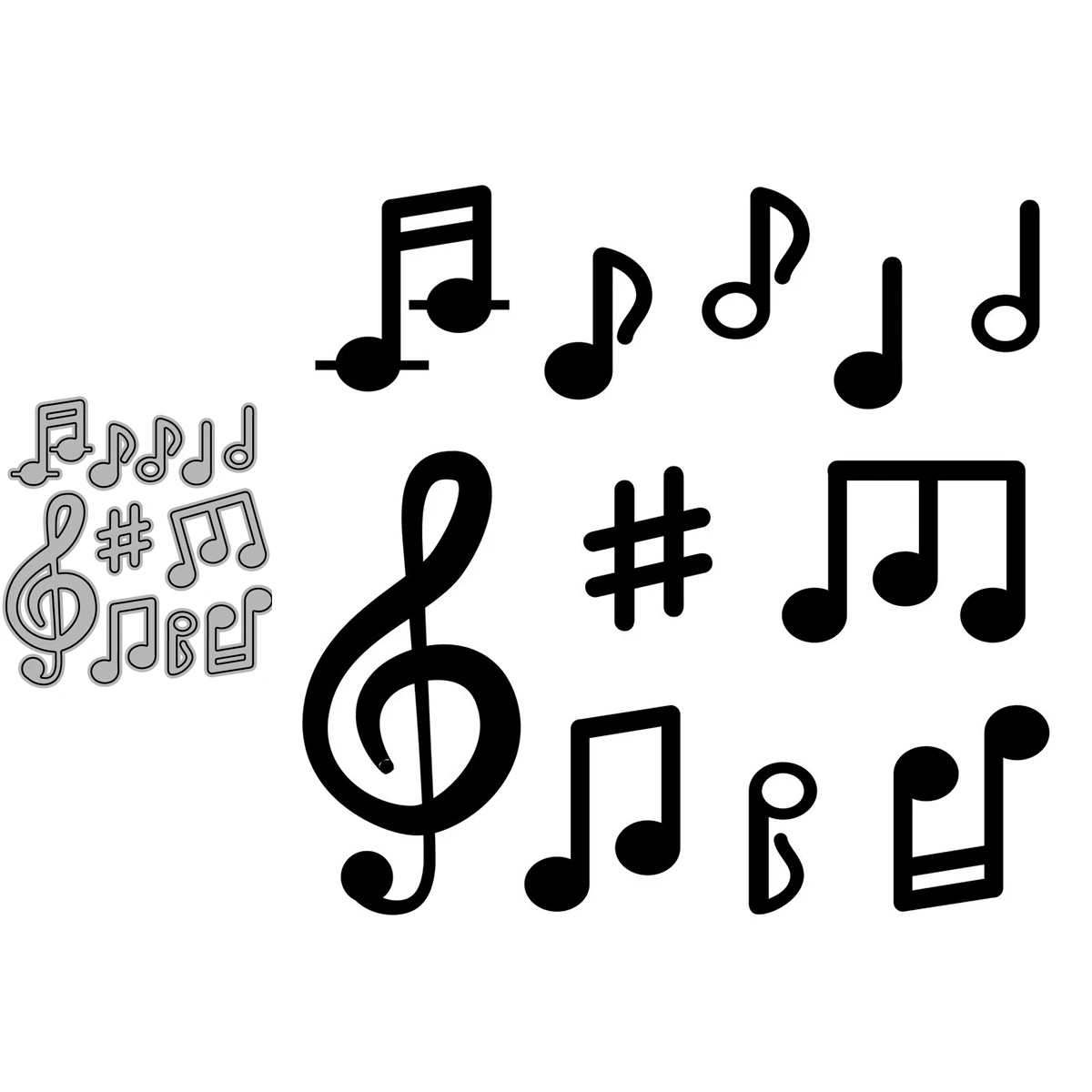 Набор музыкальных символов для скрапбукинга бумажные трафареты металлические