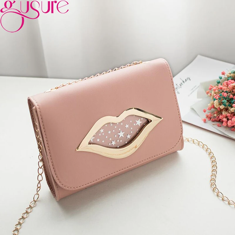 Gusure модная сумка через плечо с большими губами для женщин 2021 кожаный кошелек