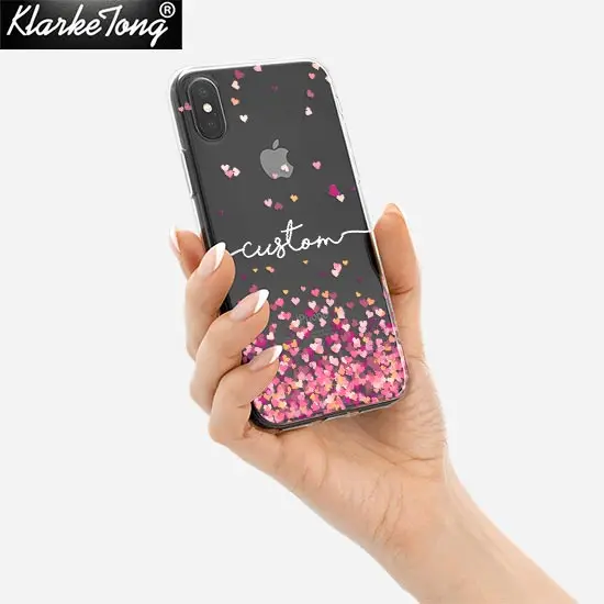 Whitename3 Персонализированное имя пользовательский чехол для телефона для iPhone 11 Xs MAX XR 8 7 6 Plus 5S цветок Единорог прозрачный силиконовый чехол - Color: Whitename3