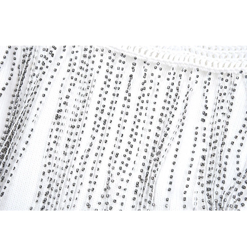 

Star Style Women Knitted Sweater Tassel Sequins Beads Knitwear Long Sleeve Outerwear L5511029