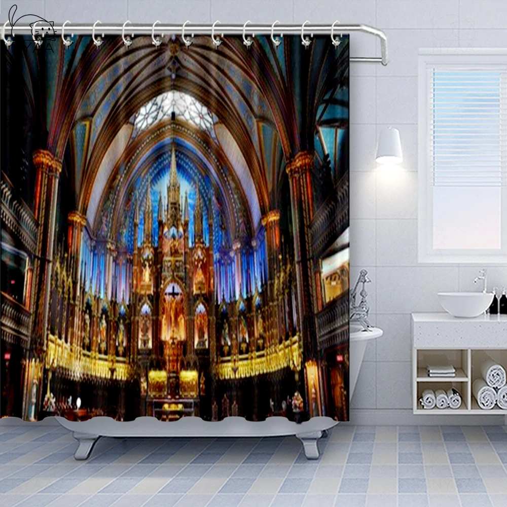 Арт-занавеска для душа Версаль s церкви занавеска ванной из полиэстера красивая