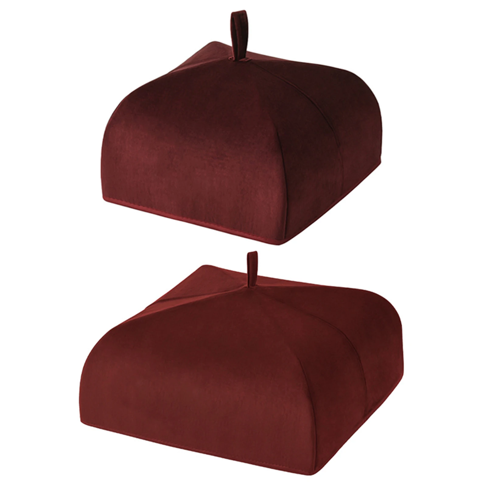 

Newly 2pcs Pop-Up Food Cover Tent Umbrella Aluminum Foil Velvet Reusable And Collapsible Dust Cover Household TE889