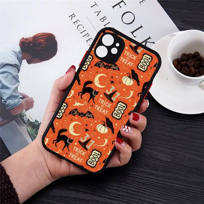 

Halloween horror cartoon funny Phone Case Matte Transparent for iPhone 7 8 11 12 s mini pro X XS XR MAX Plus cover funda