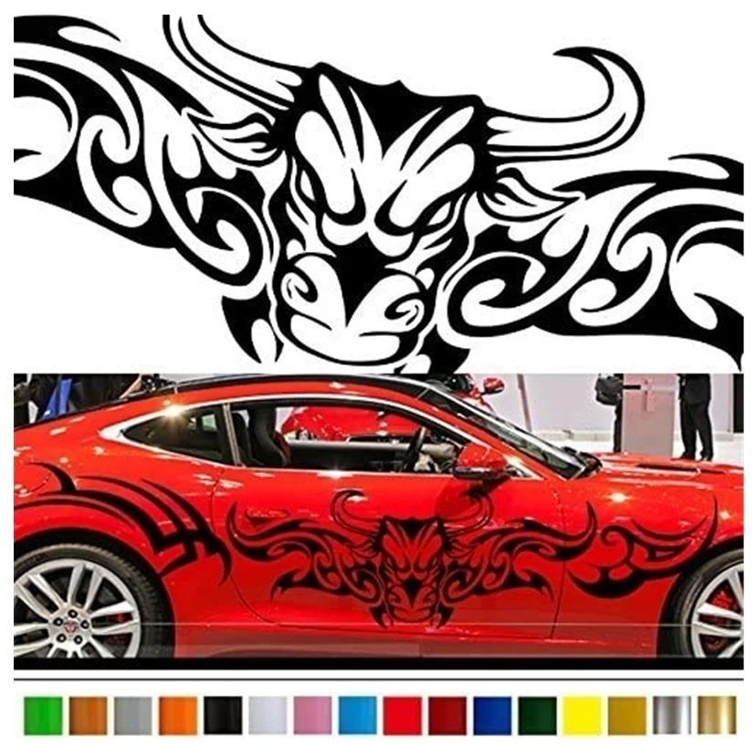 

6Pc Long Stripe Stickers Driver Totem Auto Sticker Car Body Racing Side Door Auto Vinyl Decal Totems Car Decal