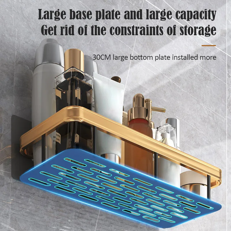 Kitchen Multifunction Punch-Free Organizer Storage Rack Holder Bathroom Shelf Drill Corner Shelves Shower Accessories | Строительство и