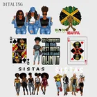 Термонаклейки для одежды черные женские, для девочек афро