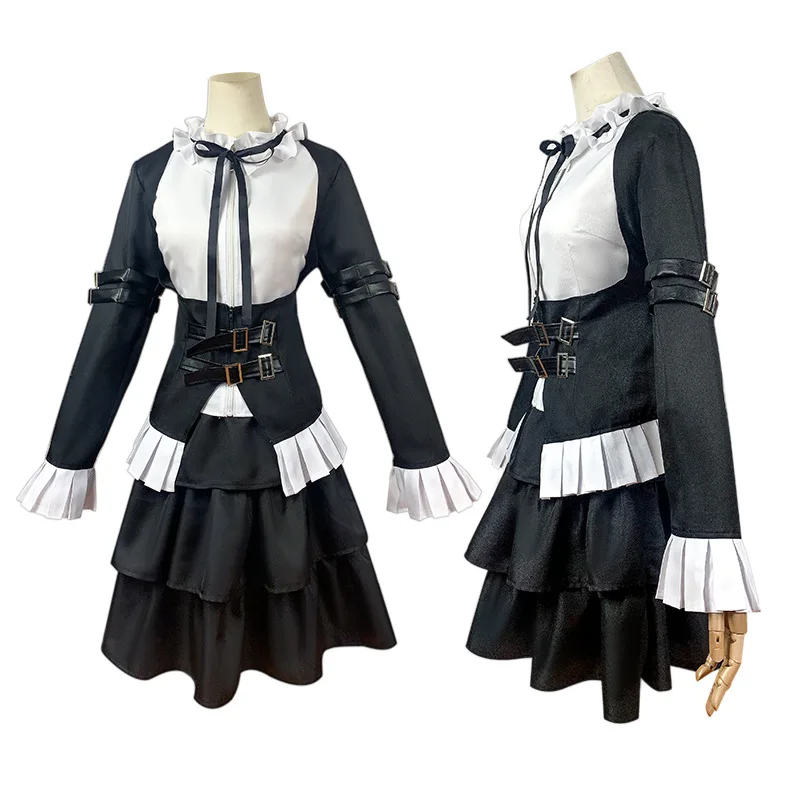 

Black Lolita Anime Fairy Tail Erza Scarlet Maid Cosplay Costume Dress