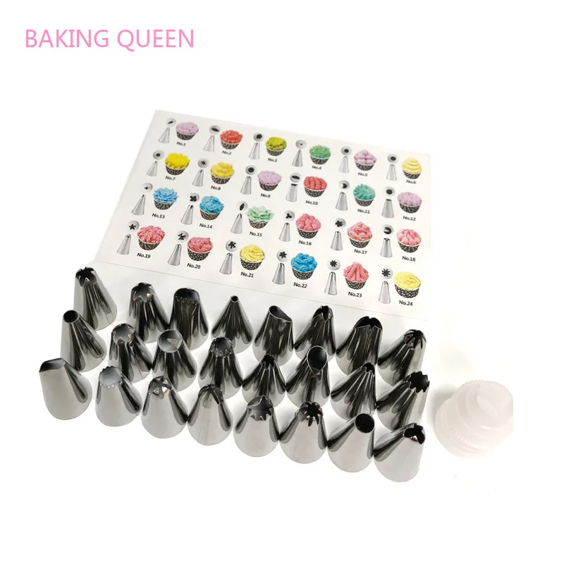 Набор насадки для украшения тортов из нержавеющей стали с 24 головками выпечки |