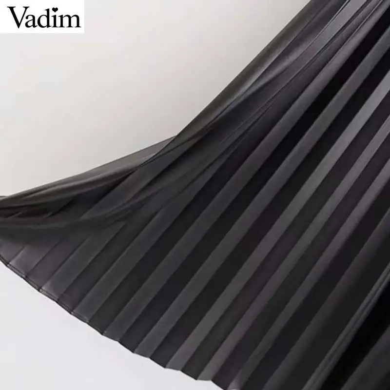 Vadim Женская юбка из искусственной кожи с пуговицами необычный дизайн юбки