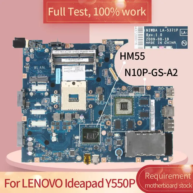 Материнская плата NIWBA для ноутбука LENOVO Ideapad Y550 Y550P GT240M HM55 материнская с