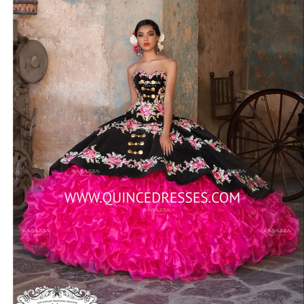

Tiered Skirts Quinceanera Dresses with Lace Embroidery Sweetheart Ball Prom Dress Customize Sweet 16 Gowns Vestidos