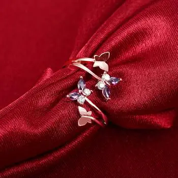 

Fashion K Gold Butterfly Open Ring Rose Gold Jewelry AKR094-B