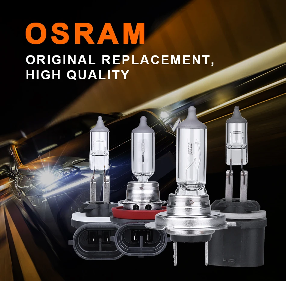 Автомобиль OSRAM лампы 55 Вт H7 галогенная H11 Противотуманные огни H27 880 881 Противотуманные фары 12V 27W Белый Atuo фар 642101 64211CLC 1 предмет