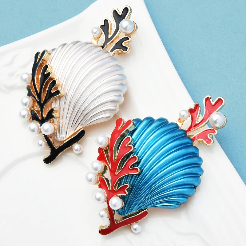 Wuli&ampbaby Enamel Shell Brooches Wome Unisex 2-color Sea Animal Design Office Party Brooch Pins Gifts | Украшения и аксессуары