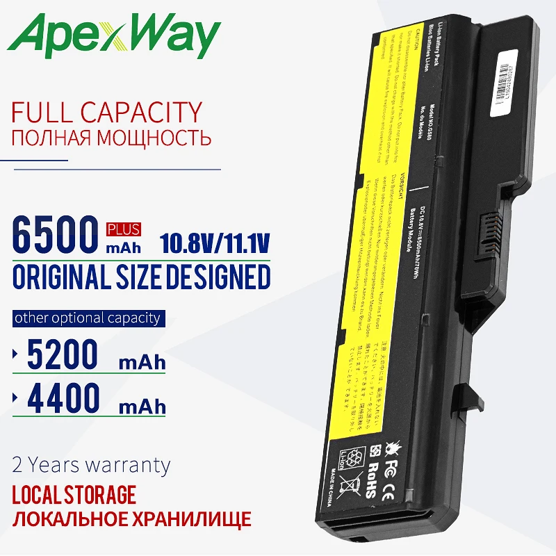 ApexWay 11,1 В ноутбука Батарея для lenovo L09M6Y02 L10M6F21 L09L6Y02 L09S6Y02 G570 G575 G770 Z460 G460 G465 G470 G475 G560 G565