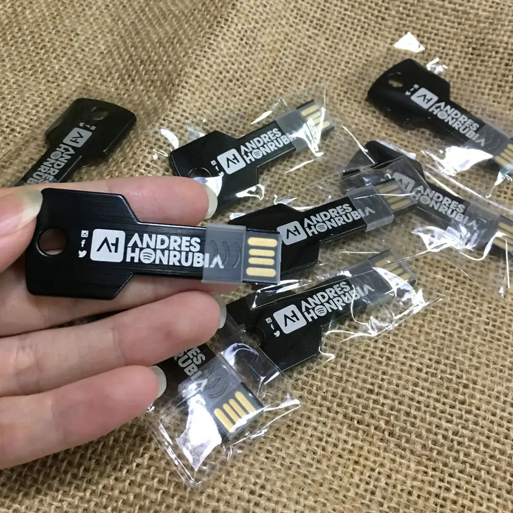 50 шт./лот Cle USB Stick Пользовательский логотип флэш накопитель металлический ключ