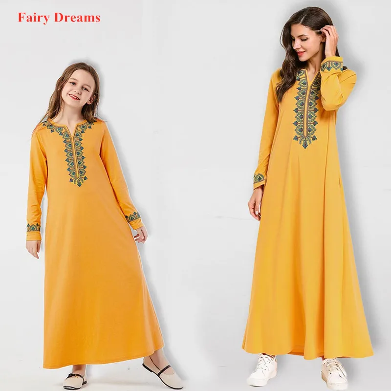 Одежда из Дубая для родителей женщин и девочек большие размеры мусульманское