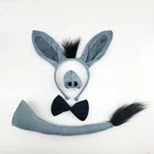 Праздвечерние чные взрослые дети мальчик девочка искусственный хвост галстук нос лапа Маскарад животные Косплей резинки для волос плюшевые день рождения очим