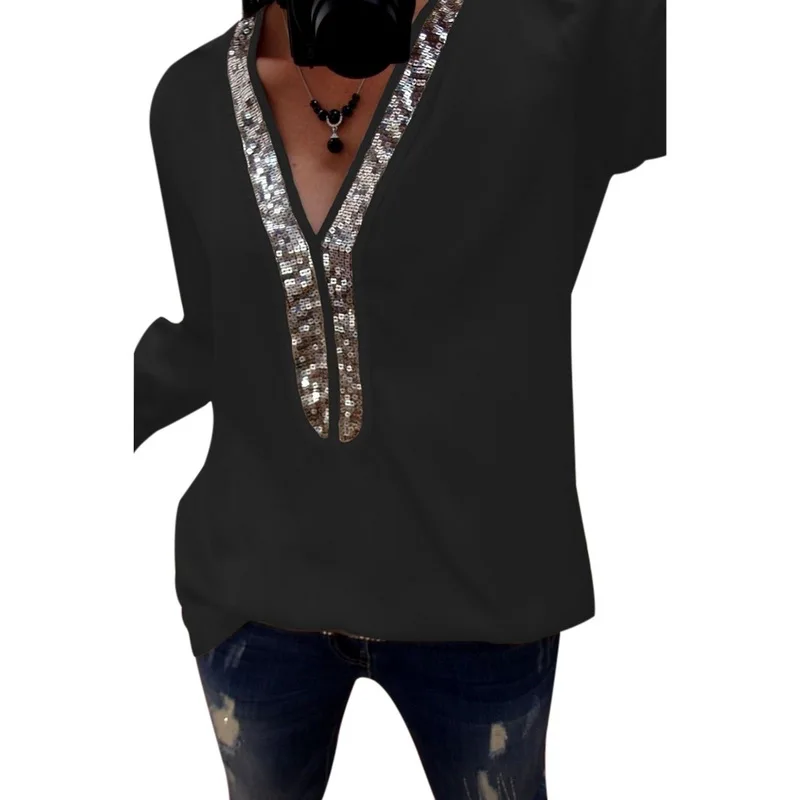 Женская однотонная свободная облегающая Повседневная футболка с v образным