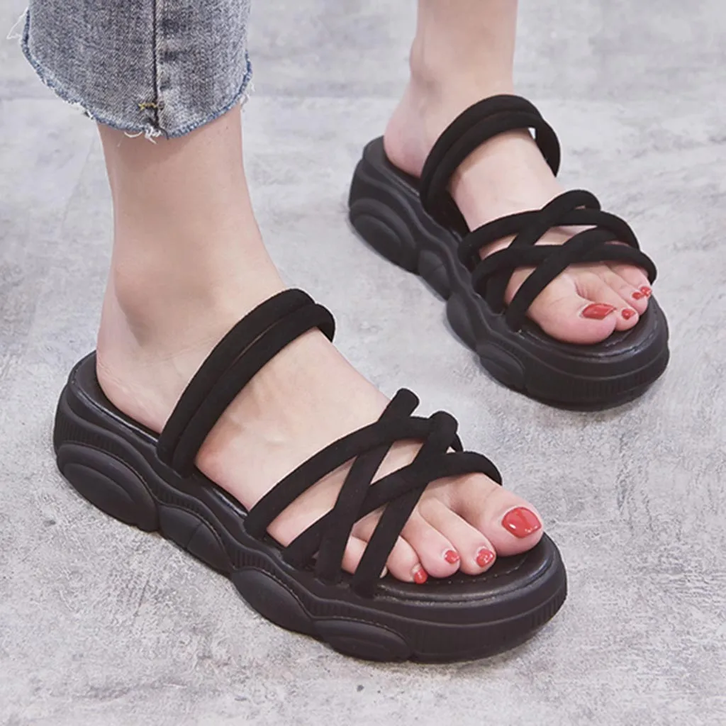 

Women Sandals Platform Sandals Female Shoes Women Summer Comfortable Sandals Ladies Slip-on Flats Soft Sandalias Plus Size Pumps