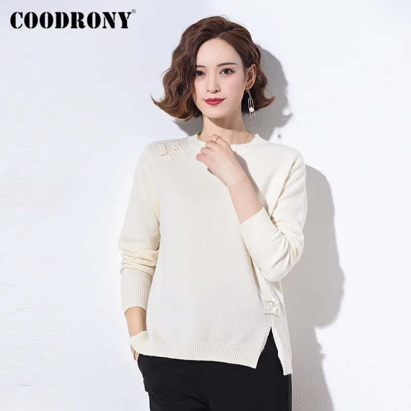 

COODRONY Brand 2020 Casual O-Neck Warm Bow Jumpers Female Autumn Winter Streetwear Knitting Slim Pullover Women's Sweaters W1104
