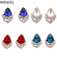 wenhq gold color clip on earrings no pierced fashion rhinestone crystal cuff earrings for women party wedding charm ear clip