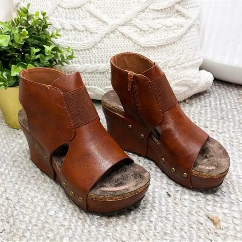

Plus Size Women's Shoes 2021 Summer Retro Fish Mouth Women's Shoes Latest Women's Wedge Sandals Womens Platform Heels