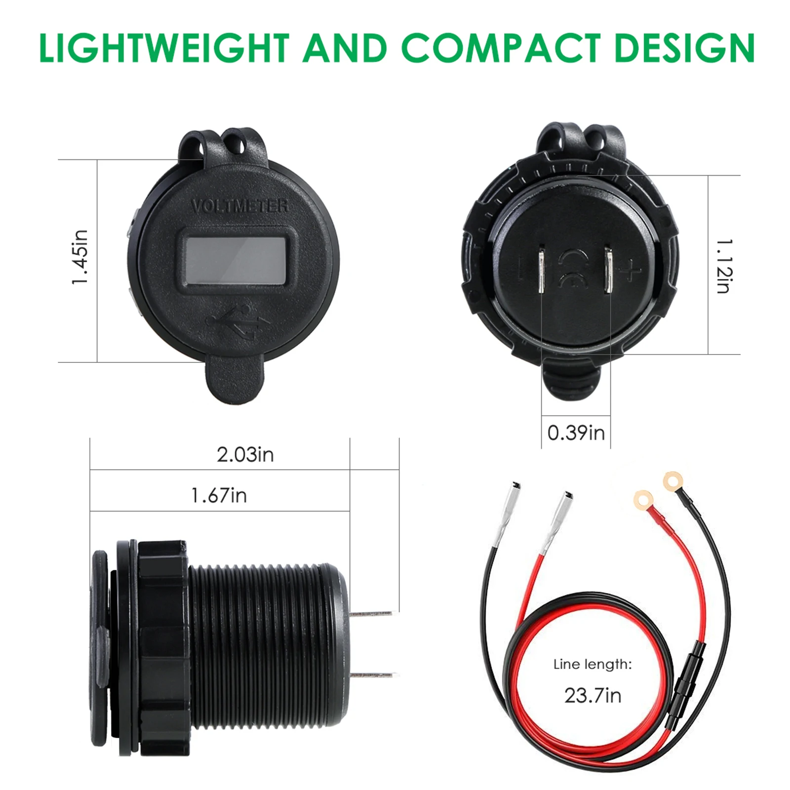 SOONHUA Car Charger 2.1A With LED Display Universal Waterproof Dual USB Phone Charging Adapter for iPhone Samsung 10A Fuse | Электроника