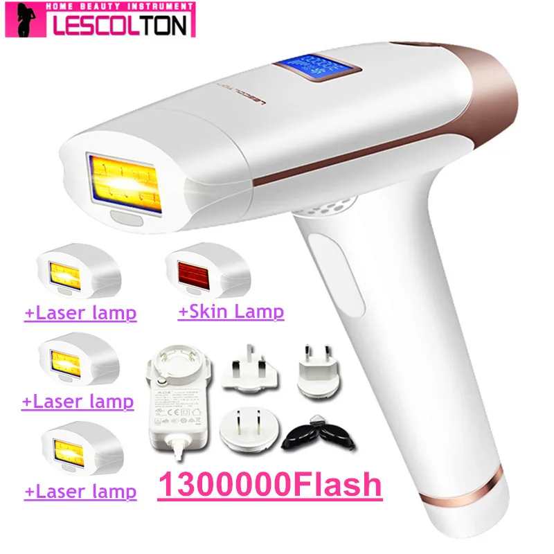 100% Original Lescolton 5in1 1300000 Pulsed IPL Laser Hair Removal Device Permanent Hair Removal IPL laser Epilator Armpit