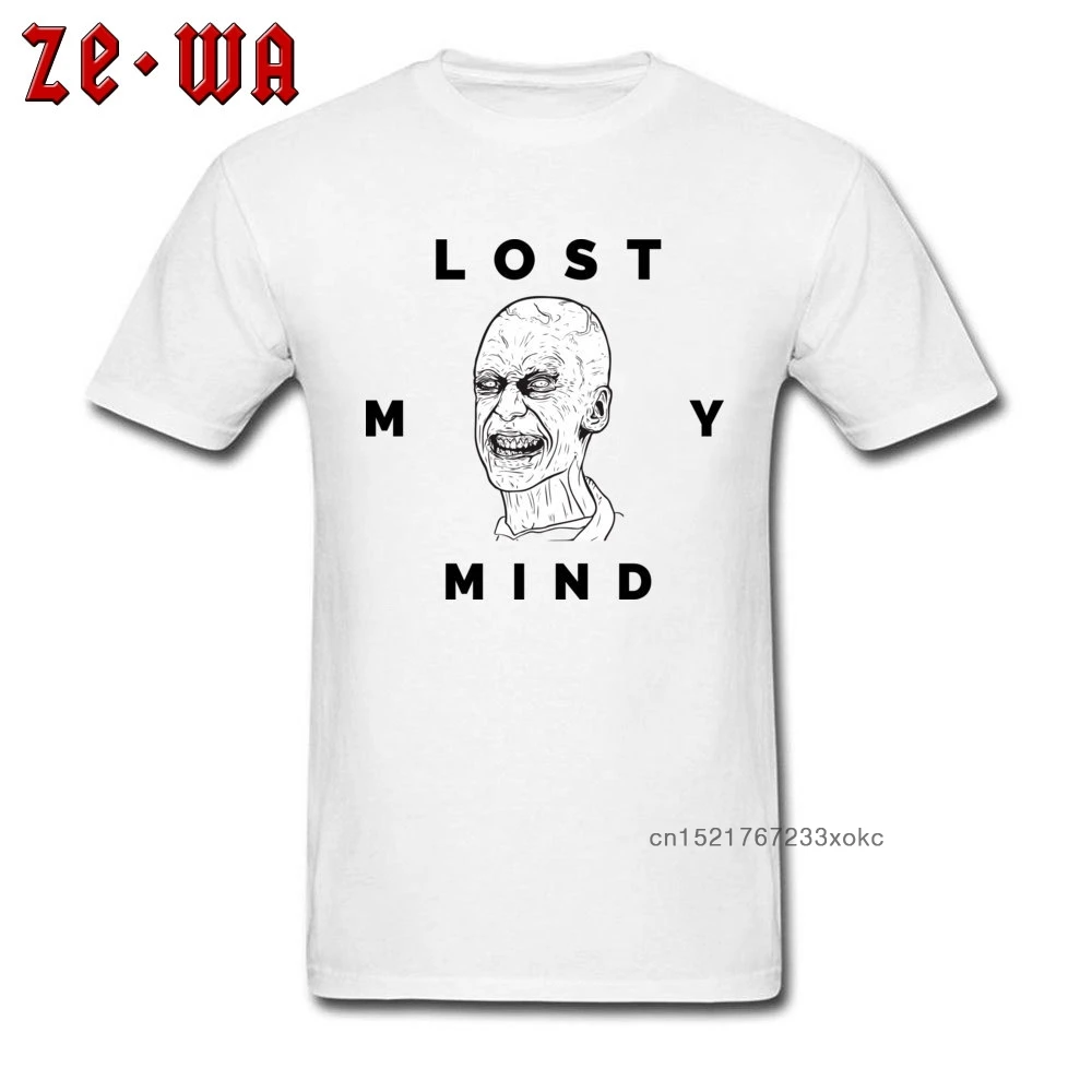 Футболка Crazy Guys Мужская футболка белая с надписью Lost My Mind Horror Топы И Футболки