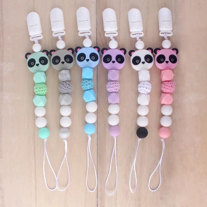 

1Pcs Newest Cartoon Mini Bear Silicone Soothie Baby Pacifier Clips Chain Safe Silicone for Newborn Baby Toy Gift