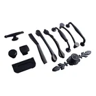 Американская черная ручка для шкафа, современные ручки для кухонных шкафов, дверная ручка, тонкая черная ручка из цинкового сплава