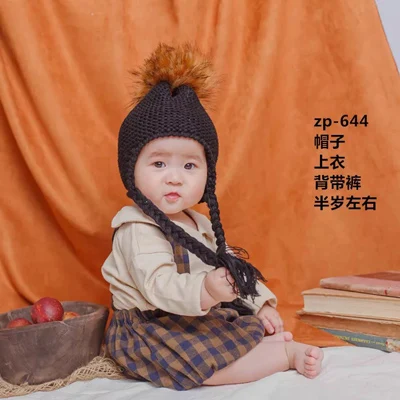 SS-17 Baby Boy Girl Photo Shoot Hat+Pant Sets Clothes Infant Photography Cartoon Costume Birthday Party Wear Kids Photo Props - Цвет: SS-17
