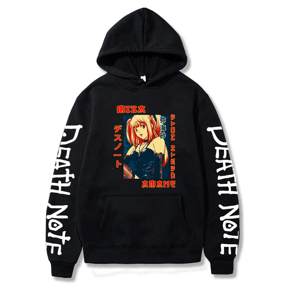 

Retro Death Note Misa Amane Cosplay Hoodies Japan Anime Hoodie Spring Autumn Men Pullover Sweatshirts Harajuku Streetwear Tops