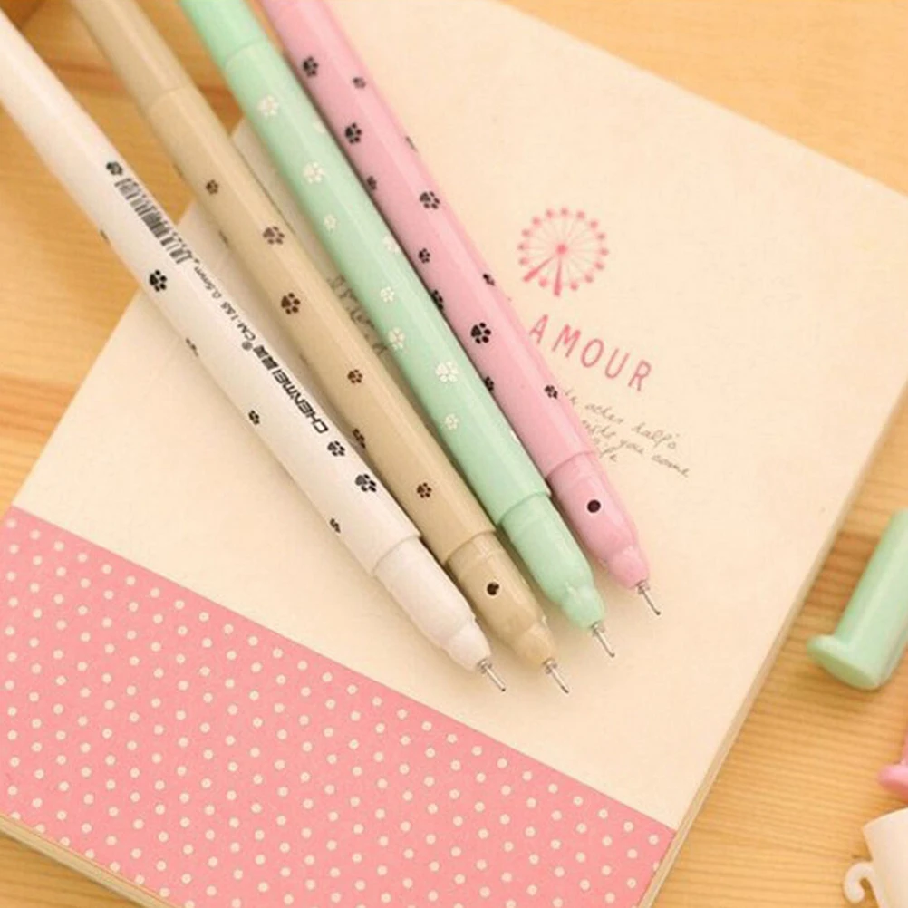 4 шт./лот гелевая ручка Милая кошка черные чернила гелевые ручки офисные школьные