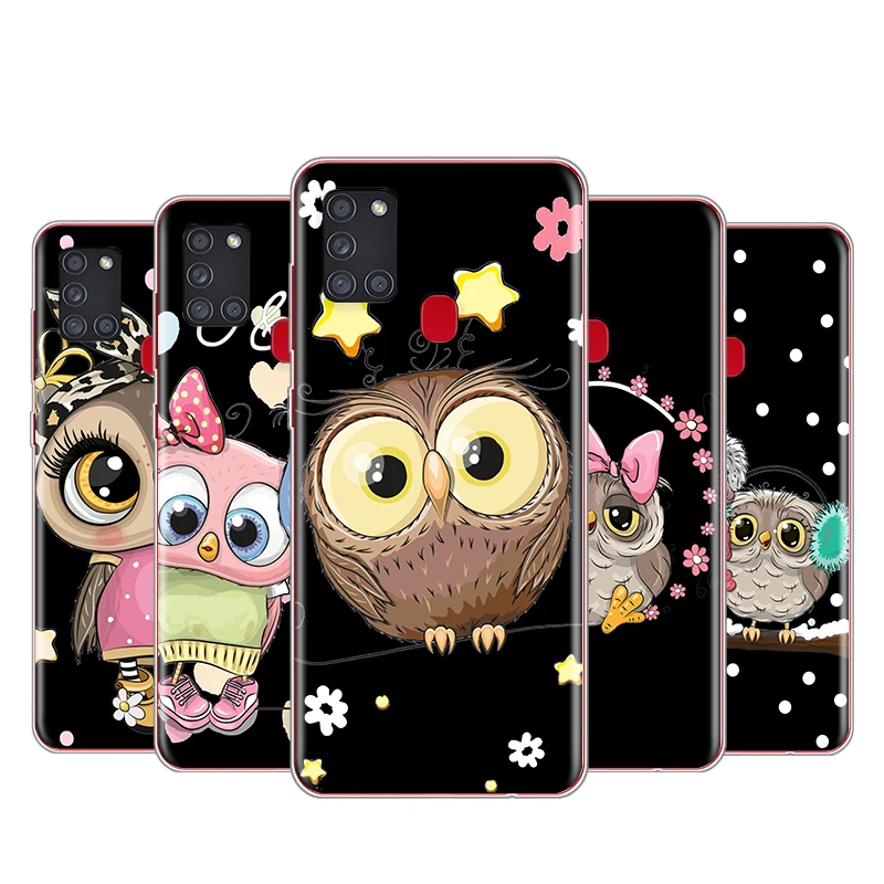 

Lovely Animal Owl For Samsung A51 A91 A81 A71 A41 A31 A72 A52 A02 S A32 A12 A42 A21 S A11 A01 UW Transparent Phone Case