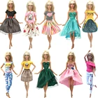 NK 1x Кукольное платье, многоцветный наряд, повседневное платье, рубашка, джинсовая юбка в клетку, одежда, милая Одежда для куклы Барби, аксессуары JJ