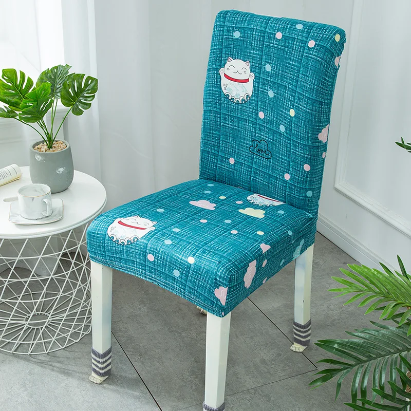 Кухонные обеденные эластичные чехлы на стулья из лайкры с принтом спандекса