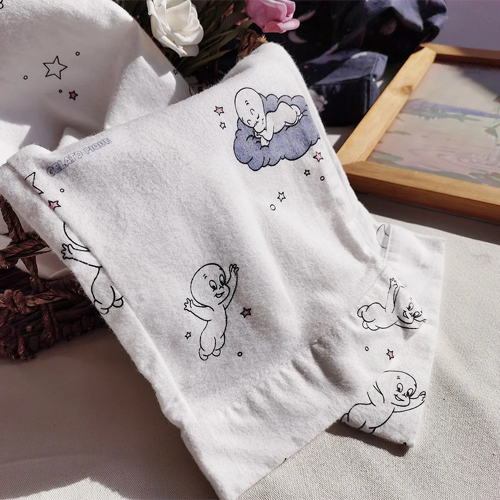 

2020 New Cartoon Simple Printed Pijama Mujer Cotton Warm Lounge Wear Long-sleeved Trousers Ladies Stitch Nightwear Women Set