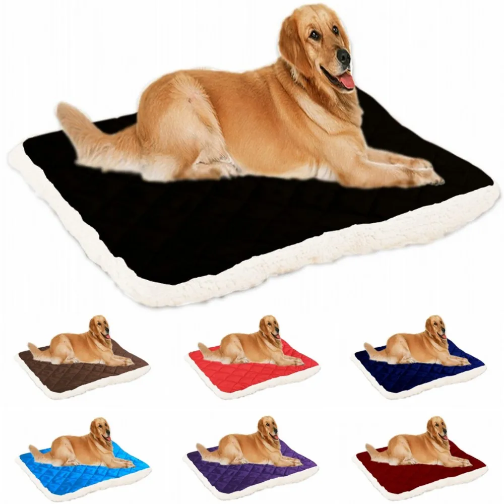 

Sheep Fleece Pet Bed For Big Dogs Mat Warm Dog Nest Pad Thicken Soft Puppy Cat Sofa Cushion 100*80CM Large Dogs Sleep Bed Kennel